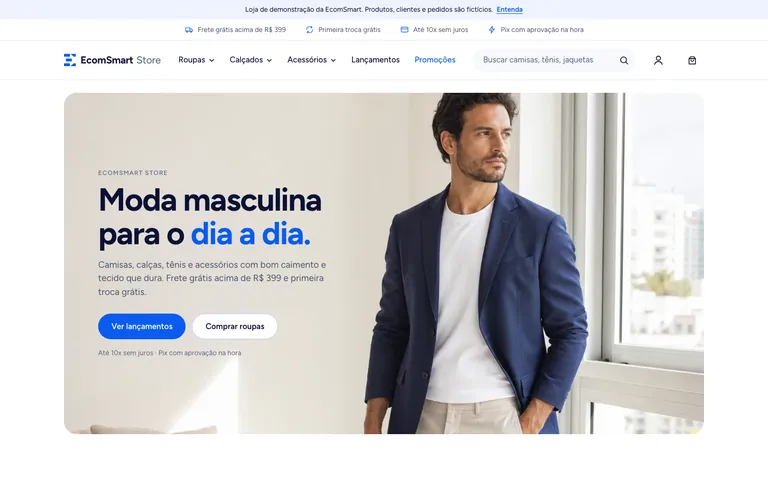 Página inicial do site Loja de demonstração