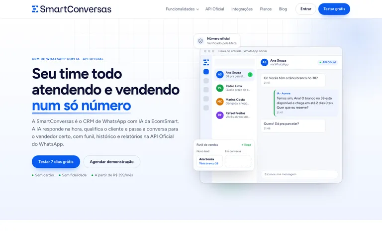 Página inicial do site SmartConversas